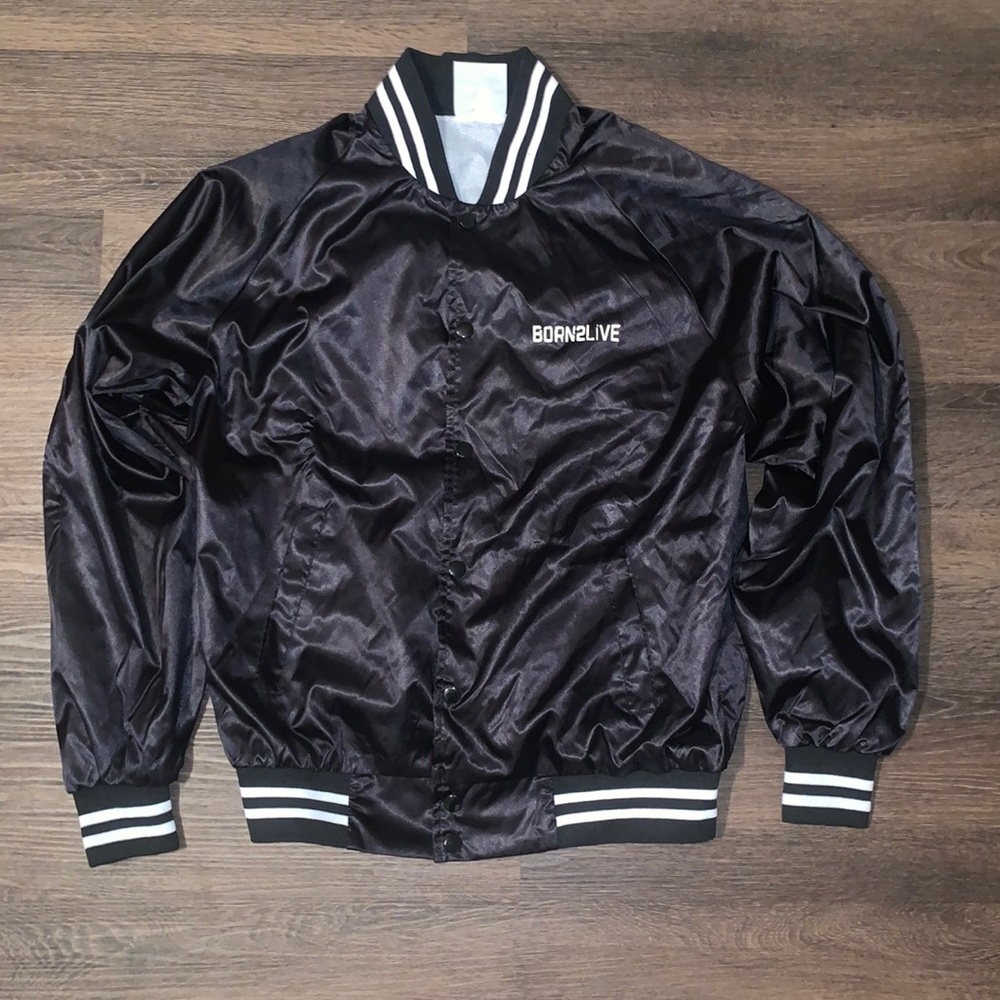 BORN2LIVE Satin Bomber Jacket